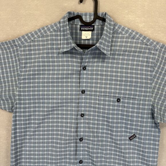 Patagonia M's Puckerware Short Sleeved Shirt Button Up Gingham Plaid Size M - Picture 3 of 10